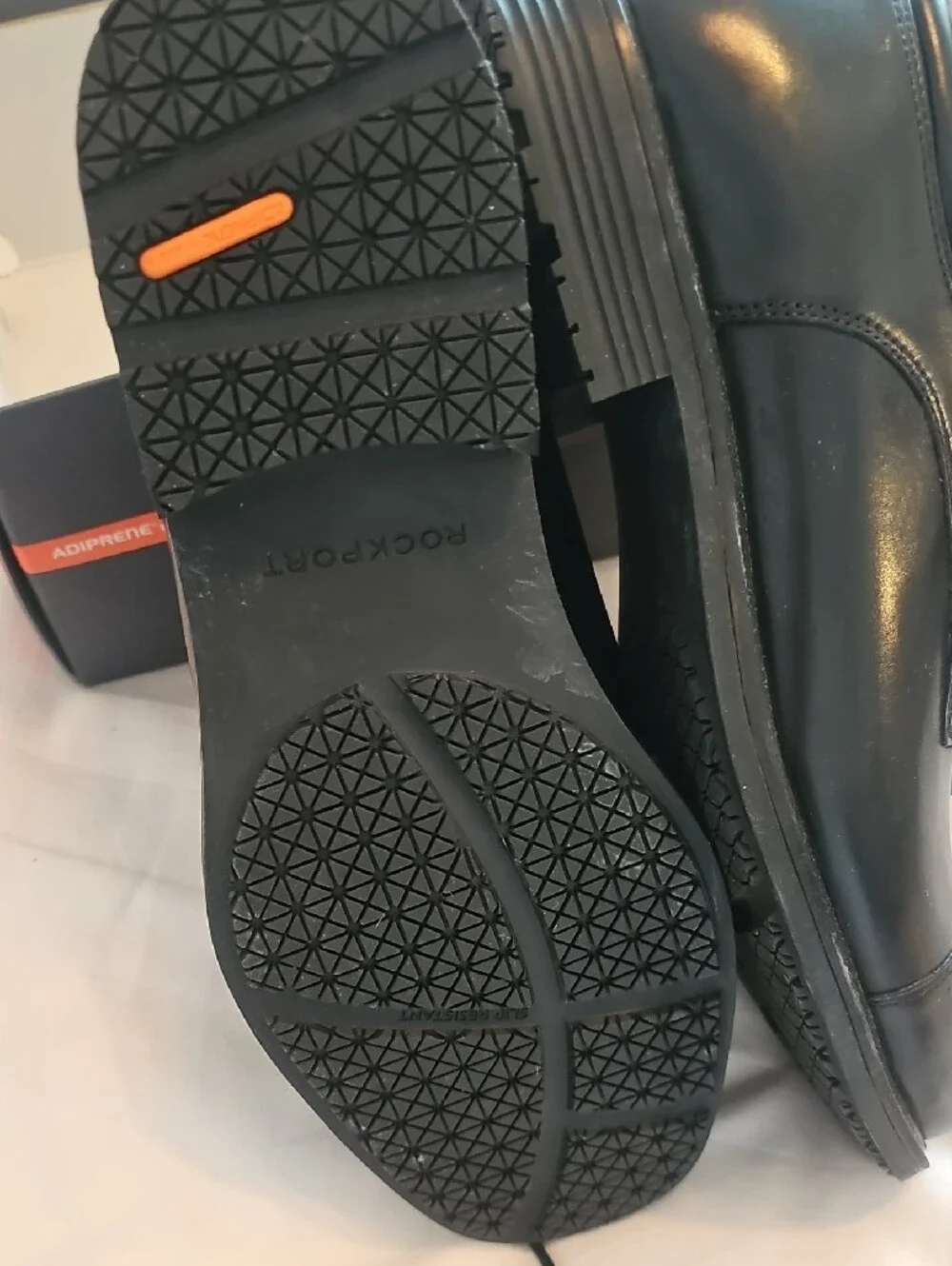 Rockport Black Leather Lace-Up Oxfords for Men